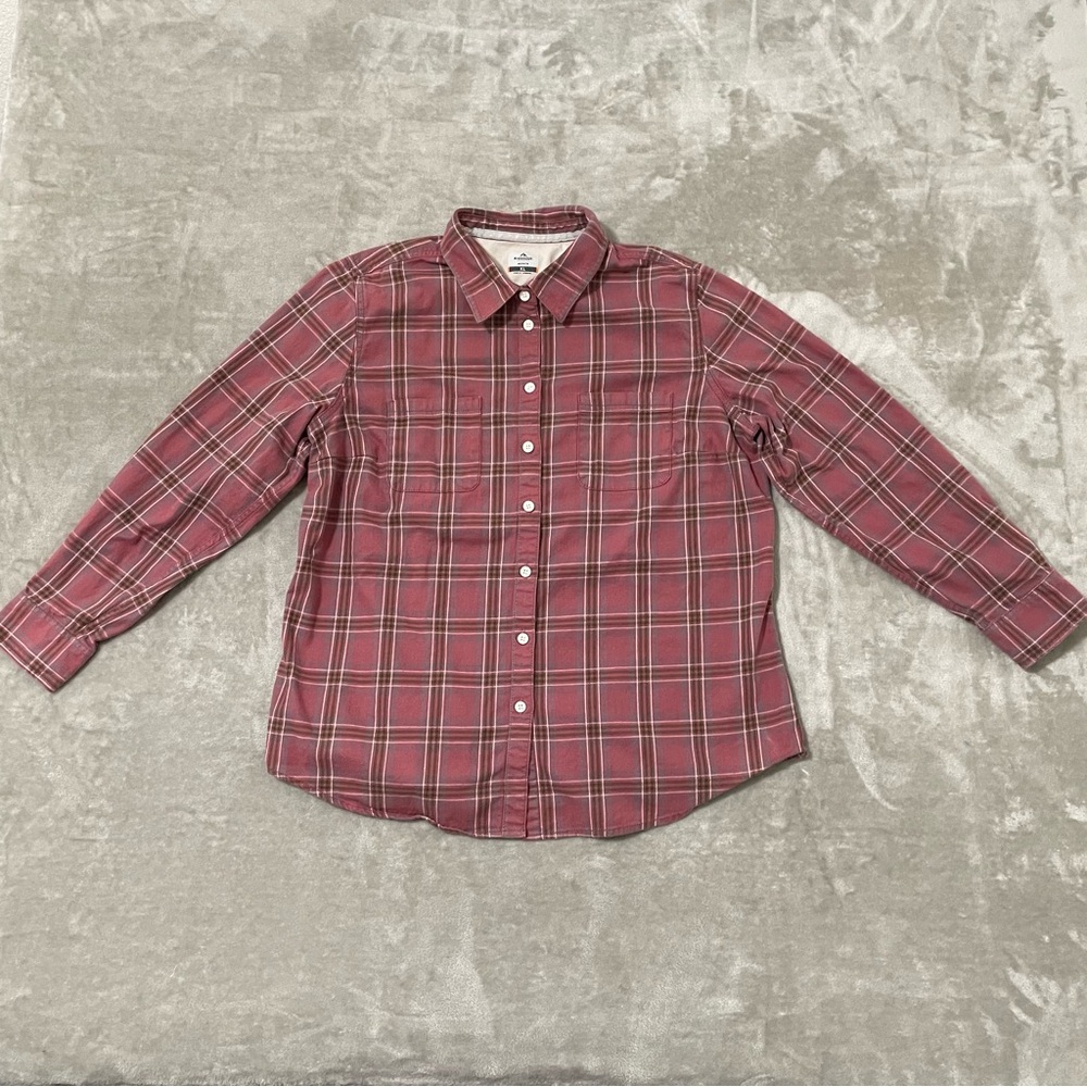 REI Ridgecut Toughwear Plaid Button Up Shirt Women's Size XL Pink Green Blue